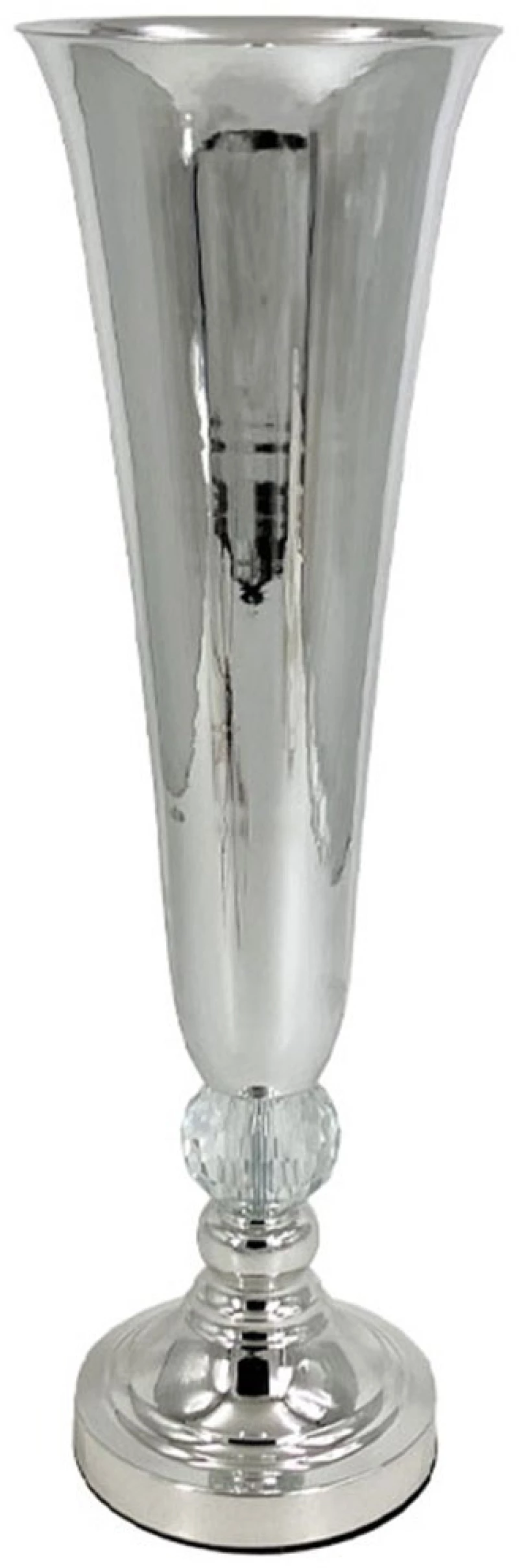 Βάζο 15-40097 Φ15x54cm Silver Marhome Κρύσταλλο,Μέταλλο
