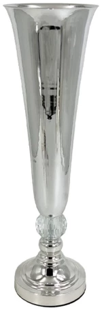 Βάζο 15-40097 Φ15x54cm Silver Marhome Κρύσταλλο,Μέταλλο