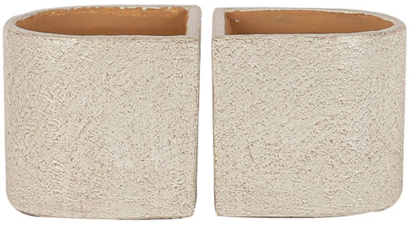 Κασπώ (Σετ 2Τμχ) 06-20222 28x14x13cm Beige Marhome Κεραμικό