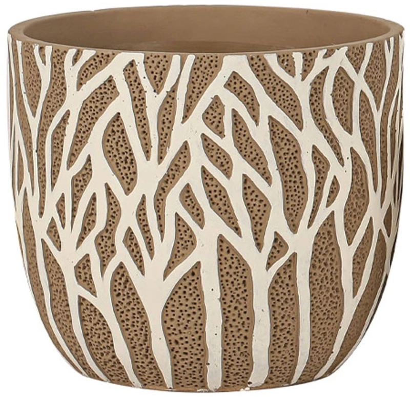 Κασπώ Κλαδιά 06-20271 Φ22x20cm White-Brown Marhome Τσιμέντο