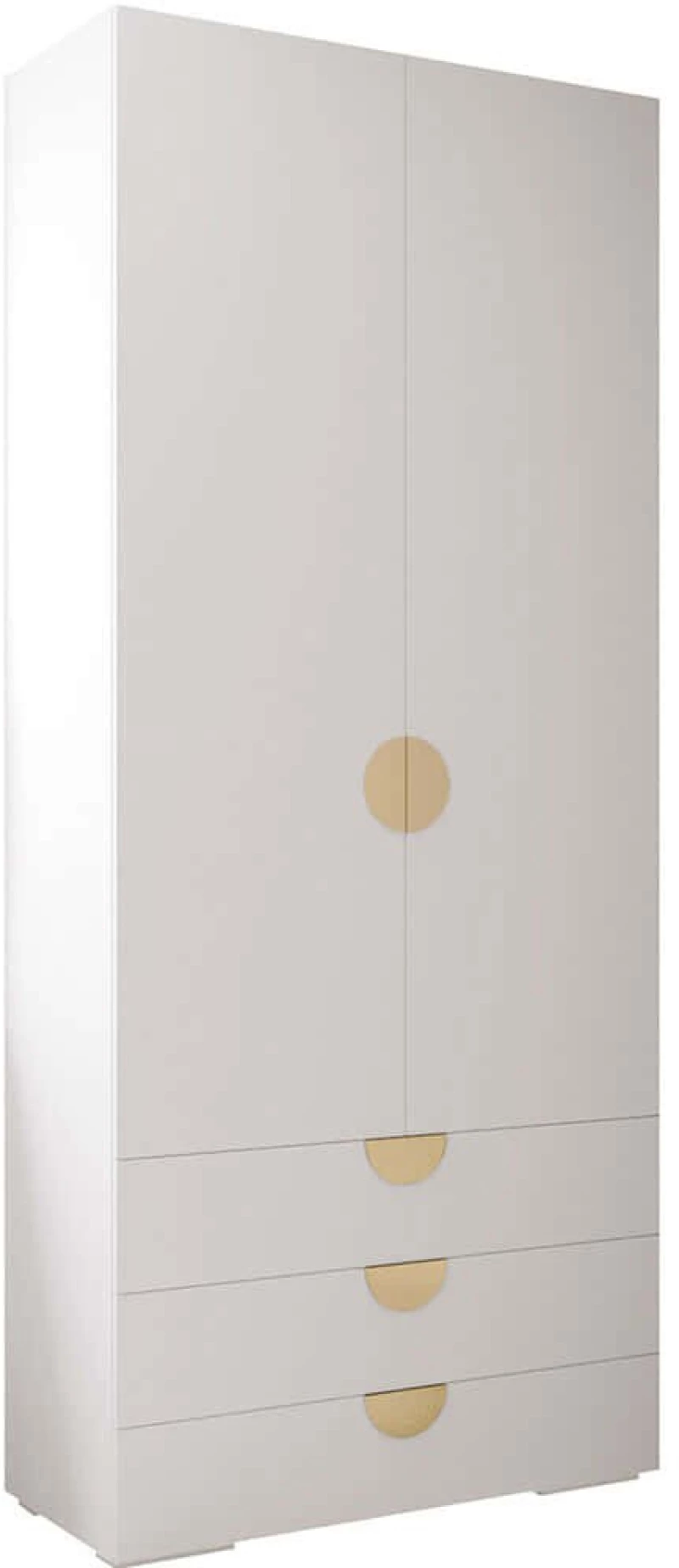 Ντουλάπα Δίφυλλη Inova 163057889 100x47x237cm White-Gold Δίφυλλη