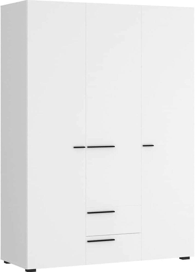 Ντουλάπα Τρίφυλλη Bucks 162674179 135x59,6x194,9cm White Τρίφυλλη
