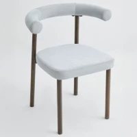 Καρέκλα Arch 53x60x75cm Light Grey-Bitter Brown