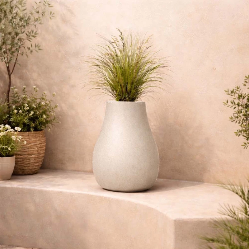 Γλάστρα - κασπώ Evolia μπεζ Y50x40x40εκ.