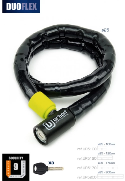 Urban Duoflex Κλειδαριά Αλυσίδα Steel-O-Flex 120cm UR5120