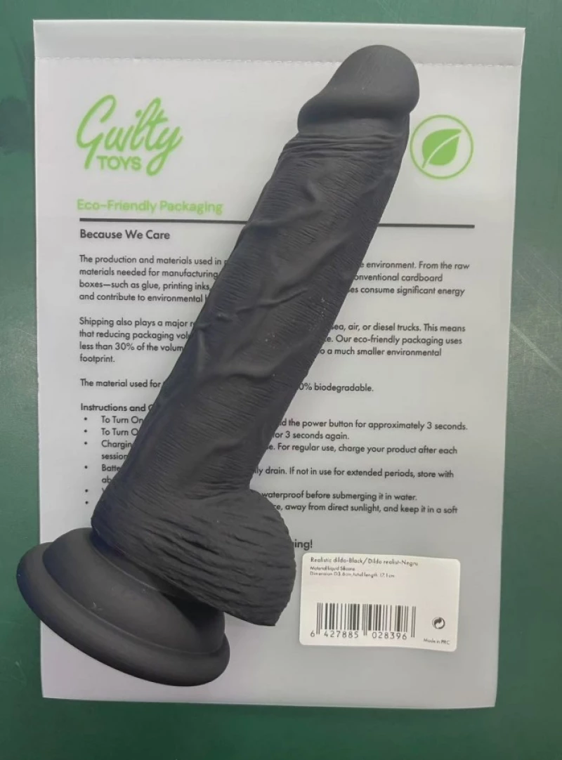 Martin Realistic Dildo with Suction Cup, Liquid Silicone, Black