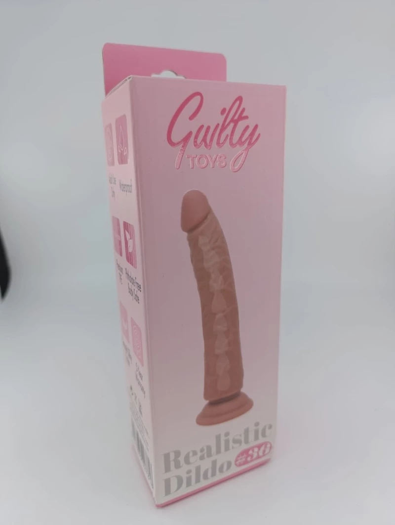 No. 36 Realistic Dildo, Premium TPE, Flesh, 21.5 cm, Guilty Toys