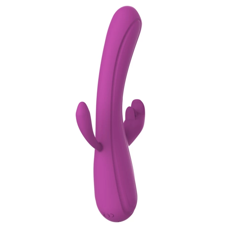 Leila Rabbit Vibrator, Vibrating&Licking, Silicone, USB, Purple,