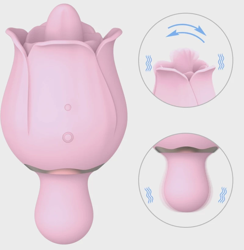 Bloom Vibrator, 18 Stimulating Modes, Silicone, USB, Pink, 10.9
