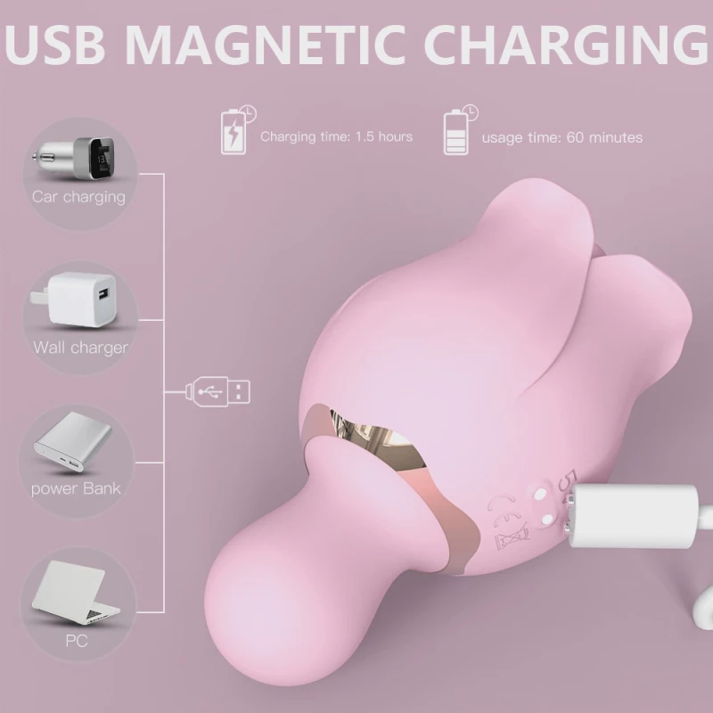 Bloom Vibrator, 18 Stimulating Modes, Silicone, USB, Pink, 10.9