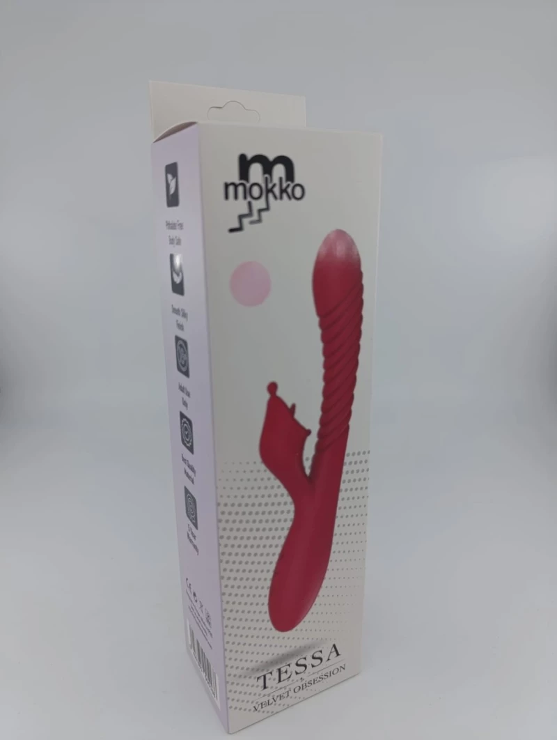 Rabbit Tessa, 10 Modes, Silicone, USB, Pink, 21.8 cm, Mokko Toys