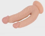 Realistic Double Dildo with Suction Cup, Natural, 21 cm
