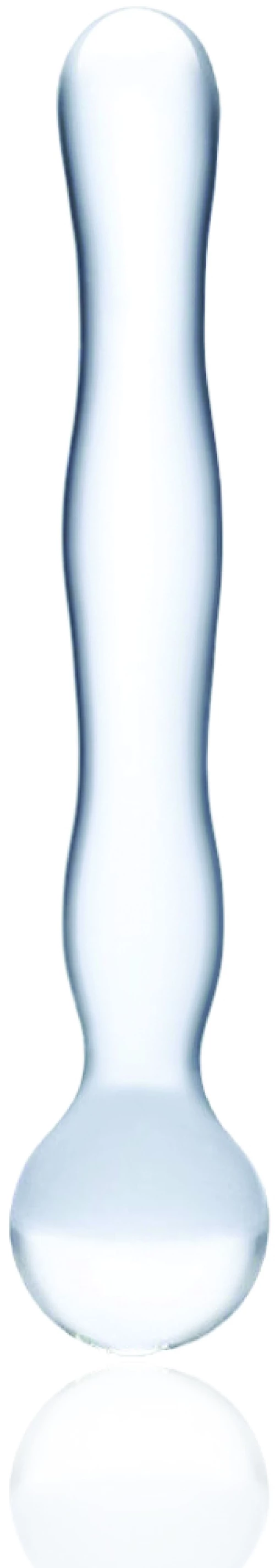 Round Tip Dildo, Premium Glass, Clear, 17 cm, Passion Labs