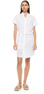 Γυναικείο Beachdress Pink Label -  Φόρεμα Σεμιζιέ - Λευκό - Regular Fit - Cotton