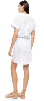 Γυναικείο Beachdress Pink Label -  Φόρεμα Σεμιζιέ - Λευκό - Regular Fit - Cotton