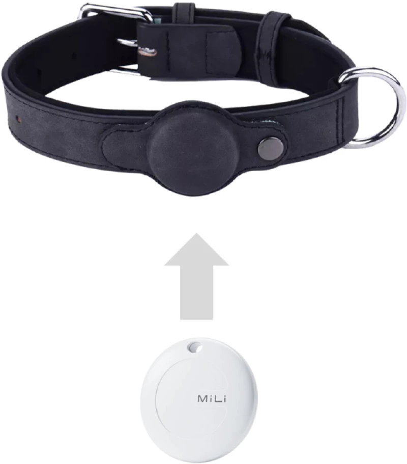 MILI κολάρο με θήκη smart tag MiCollar για σκύλους, large, μαύρο