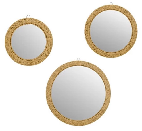 Καθρέφτες στρογγυλό set3/ πλεχτοί Φ23,5cm