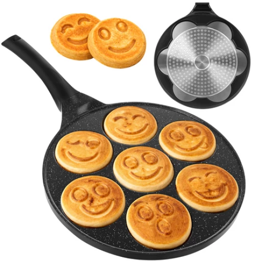 Ruhhy Αντικολλητικό Τηγάνι για Pancakes & Αυγά 26,5cm, 7 Θέσεων, για Επαγωγική/Γκαζιού/Ηλεκτρική/Κεραμική Εστία 27273