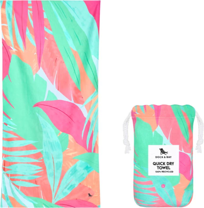 Dock & Bay Πετσέτα θαλάσσης Quickdry L 160x90cm Hot Tropics Microfiber 5061011625199