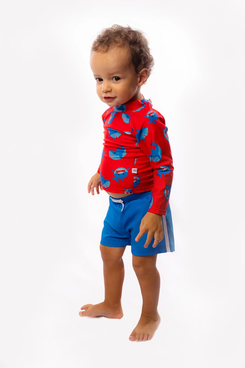 Zoocchini Σετ UV Μαγιό Σορτς και Μπλούζα Shark 12-24Μ ZOO16403-12-24M Αγόρι