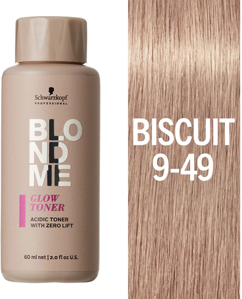 SCHWARZKOPF Professional GLOW TONER Acidic Toner with Zero Lift 9-49 BISCUIT 60ml