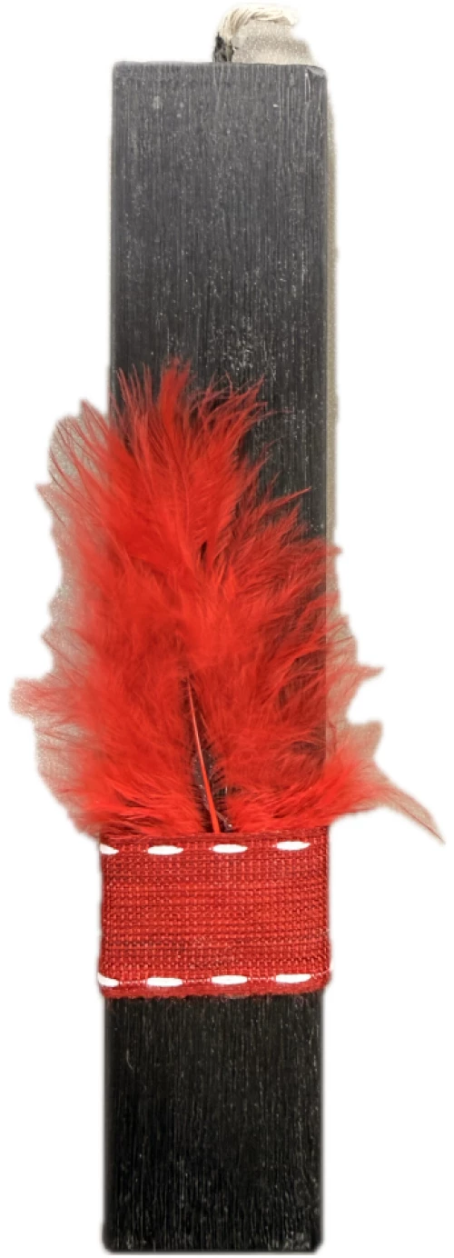 Λαμπάδα Πασχαλινή με Φτερό Κόκκινο
