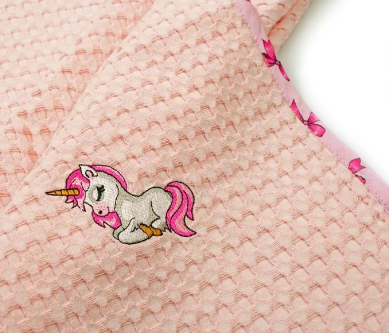 Κουβέρτα Πικέ Κούνιας (100x160) Unicorn 187 Pink Dimcol