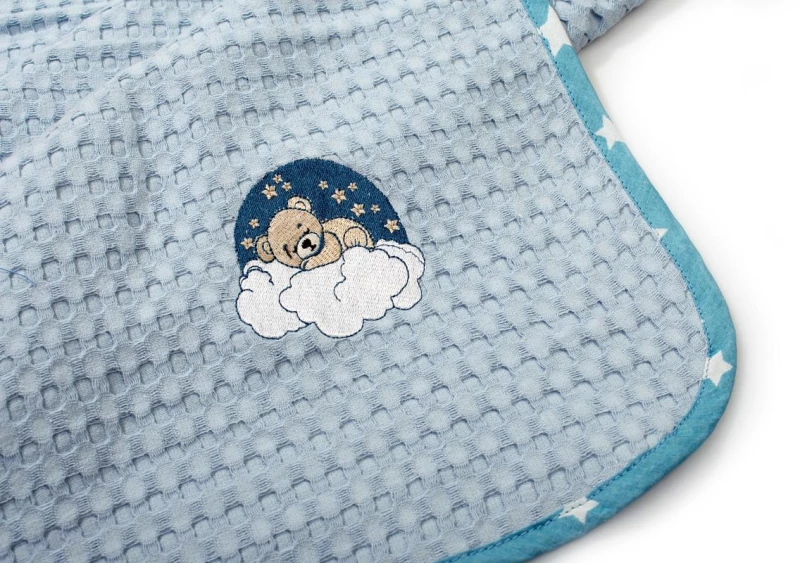 Κουβέρτα Πικέ Αγκαλιάς (80x110) Cloudy Bear 175 Sky Blue Dimcol