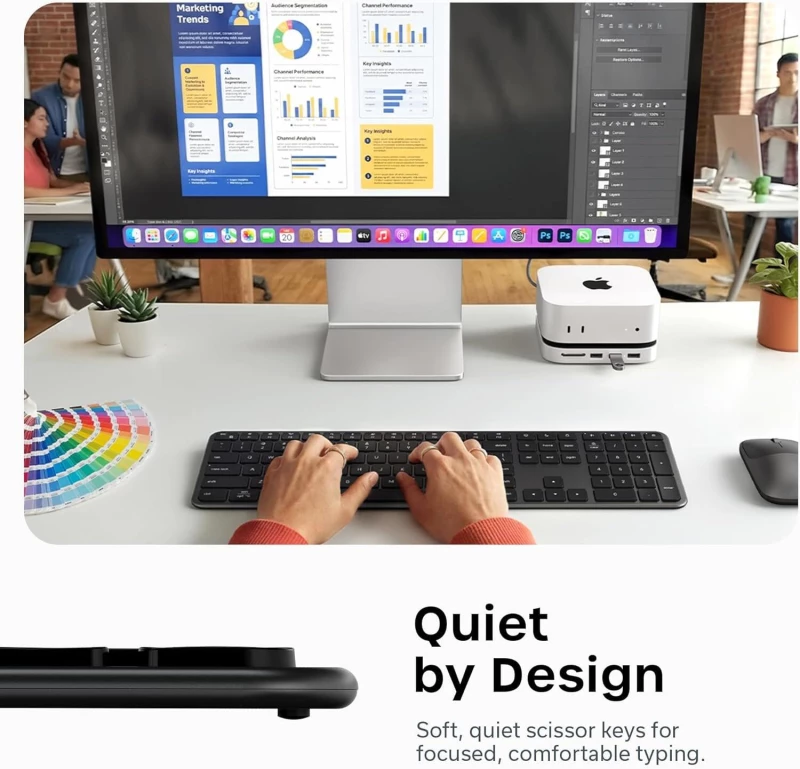 Πληκτρολόγιο Satechi Slim EX3 Wireless Keyboard Ασύρματο Bluetooth QWERTY Αγγλικό US - Space Black (ST-KEX3C-EN)