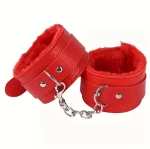 Δερμάτινες Χειροπέδες Fur Lined Κόκκινες