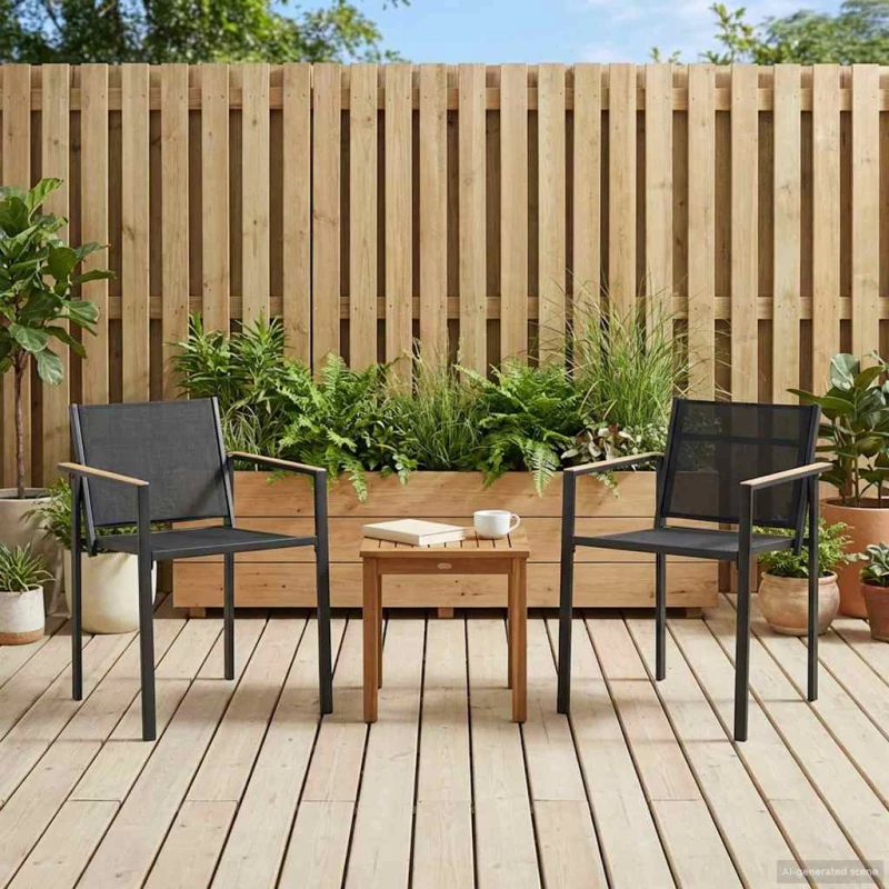 vidaXL Καρέκλες Κήπου 2 pcs Μαύρο και Ανθρακί 53,5 x 59 x 77 εκ