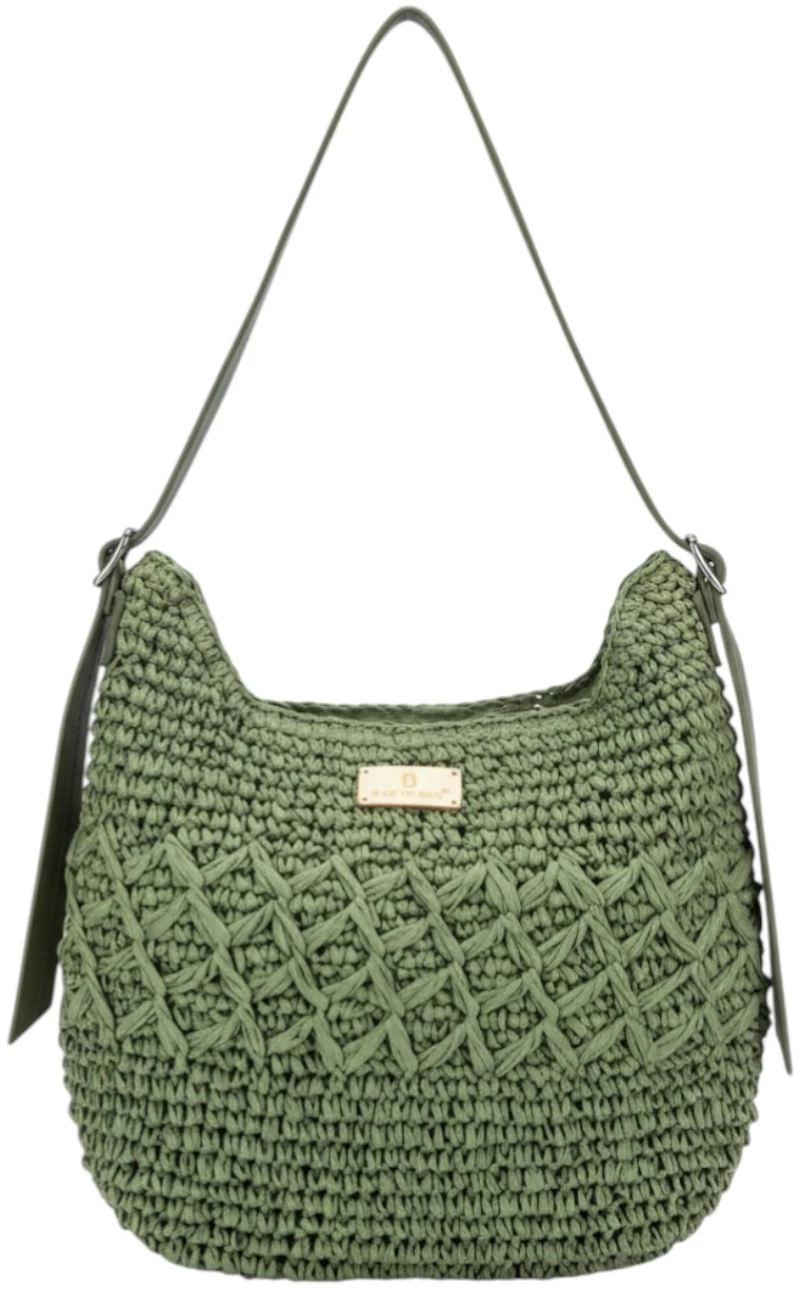 Ψάθινη τσάντα ώμου XY-2638 - Πράσινο Bag to Bag