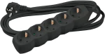 Technik Πολύπριζο 5 Θέσεων με 1.5 mm² Καλώδιο Χαλκού 16A Μαύρο 1.5m