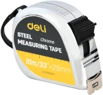 DELI STEEL TAPE MEASURE 10M/33'x25MM SILVER