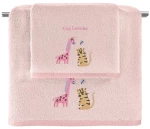 Σετ Βρεφικές Πετσέτες 2 Τεμαχίων Guy Laroche Bebe Jungle Pink 50x70,70x130