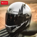 Motowolf H2 Κράνος Μηχανής Full Face Μέγεθος XL Ασημί/Μαύρο