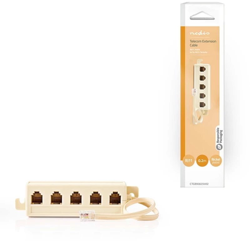 Nedis 233-2770 Τηλεφωνικό splitter RJ11 1:5, με καλώδιο 0.20m.