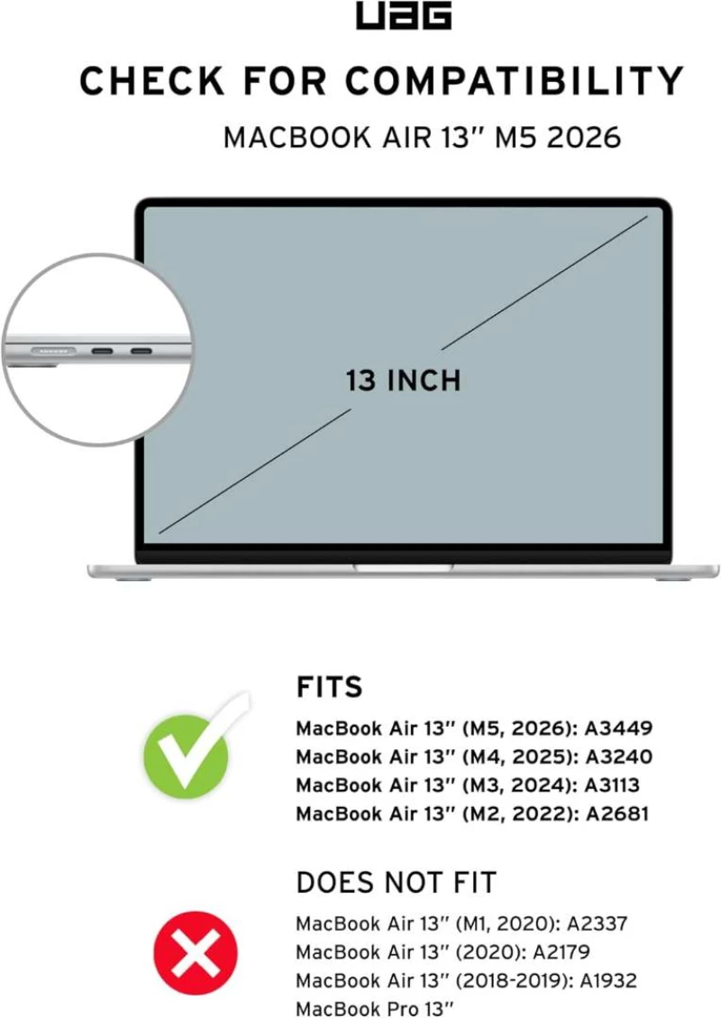 Urban Armor Gear 134009114343 laptop case 33 cm (13") Cover Translucent