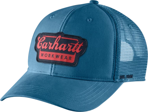 Καπέλο Rugged Flex™ Twill Mesh-Back Script Patch Cap Dark Tranquil Blue Carhartt 106738-HS0