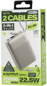 Power bank with fast charging cables 22.5W 20,000mAh FC-06 REMAX