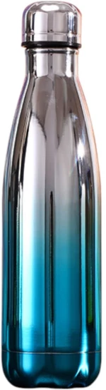 Silver/Aqua, Μπουκάλι Θερμός με Διπλό Τοίχωμα από Ανοξείδωτο Ατσάλι 500ml