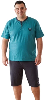Ανδρική Βαμβακερή Πιτζάμα Καλοκαιρινή Plus Size RR1065 - ΒΕΡΑΜΑΝ