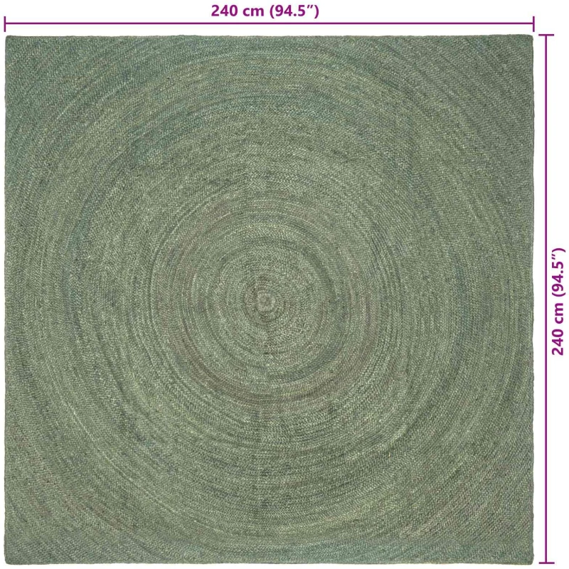 vidaXL Χαλιά χώρου Λαδί 240 x 240 cm Γιούτα