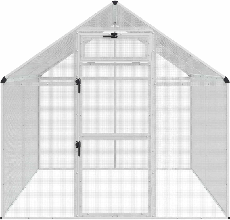 vidaXL Κλουβί Πουλιών Ασημί 181,5 x 221 x 173,5 εκ