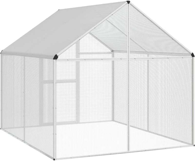 vidaXL Κλουβί Πουλιών Ασημί 181,5 x 221 x 173,5 εκ