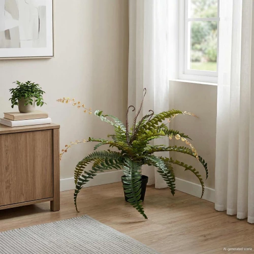 vidaXL Τεχνητό Δέντρο Φτέρης Πράσινο 58 x 13 x 60 εκ. Ύφασμα και PE