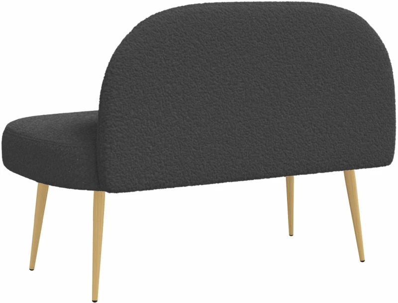 vidaXL Δερμάτινος Πάγκος με Πλάτη Σκούρο γκρι 110 x 60 x 76 cm Μπουκλέ