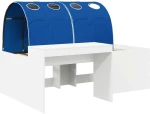 vidaXL Κρεβάτι με Τούνελ 4 pcs Καρυδί και Μπλε Επεξεργασμένο Ξύλο