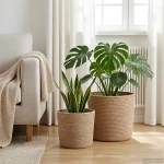 vidaXL Σετ Γλαστρών 2 pcs Φυσικό Ø 28 x 28 εκ 100% Γιούτα Τοσσά