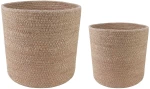 vidaXL Σετ Γλαστρών 2 pcs Φυσικό Ø 28 x 28 εκ 100% Γιούτα Τοσσά